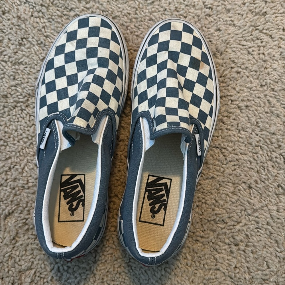 Blue checkered Vans